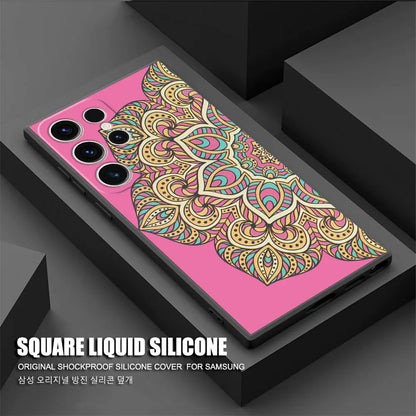 Mandala Luxury Case for Samsung Galaxy S20 S21 5G S24 Ultra S21 FE S23 Ultra S22 Plus S20 Plus S21 Plus S23 Black Soft Cover