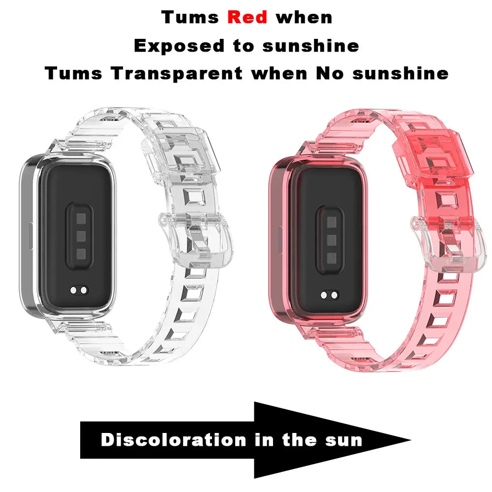 Watch Strap For Redmi Band 2/3 Wrist Band Bracelet SmartWatch Watchband Turn Color in Sunshine For Xiaomi Band 8/9 Active