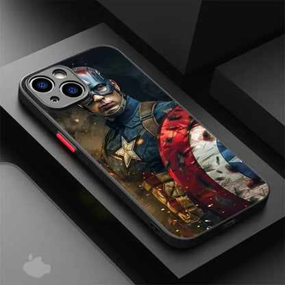 Marvel Captain America Phone Case for iPhone 13 Mini 7 8 Plus XR 12 16 14 Pro SE 16e 11 Pro 15 XS Max 13 Matte Cover