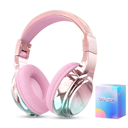 Gradient Kids Bluetooth Headphones Over Ear Girls Wireless Headphones With Mic Foldable Lightweight Headset Forfor School Travel