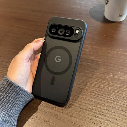 For Google 9A Magsafe Case Slim Matte Carbon Fiber Wireless Charging Cover for Google Pixel 9 Pro XL 8A 8 Pro Armror Back Cover