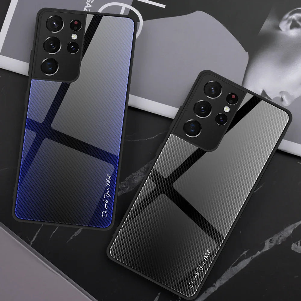 Luxury Gradient Phone Cover For Samsung Galaxy S23 S21 S22 S24 S25 Ultra Plus Note 20 Ultra S21 FE S20 S23 FE 5G Case Glass Case