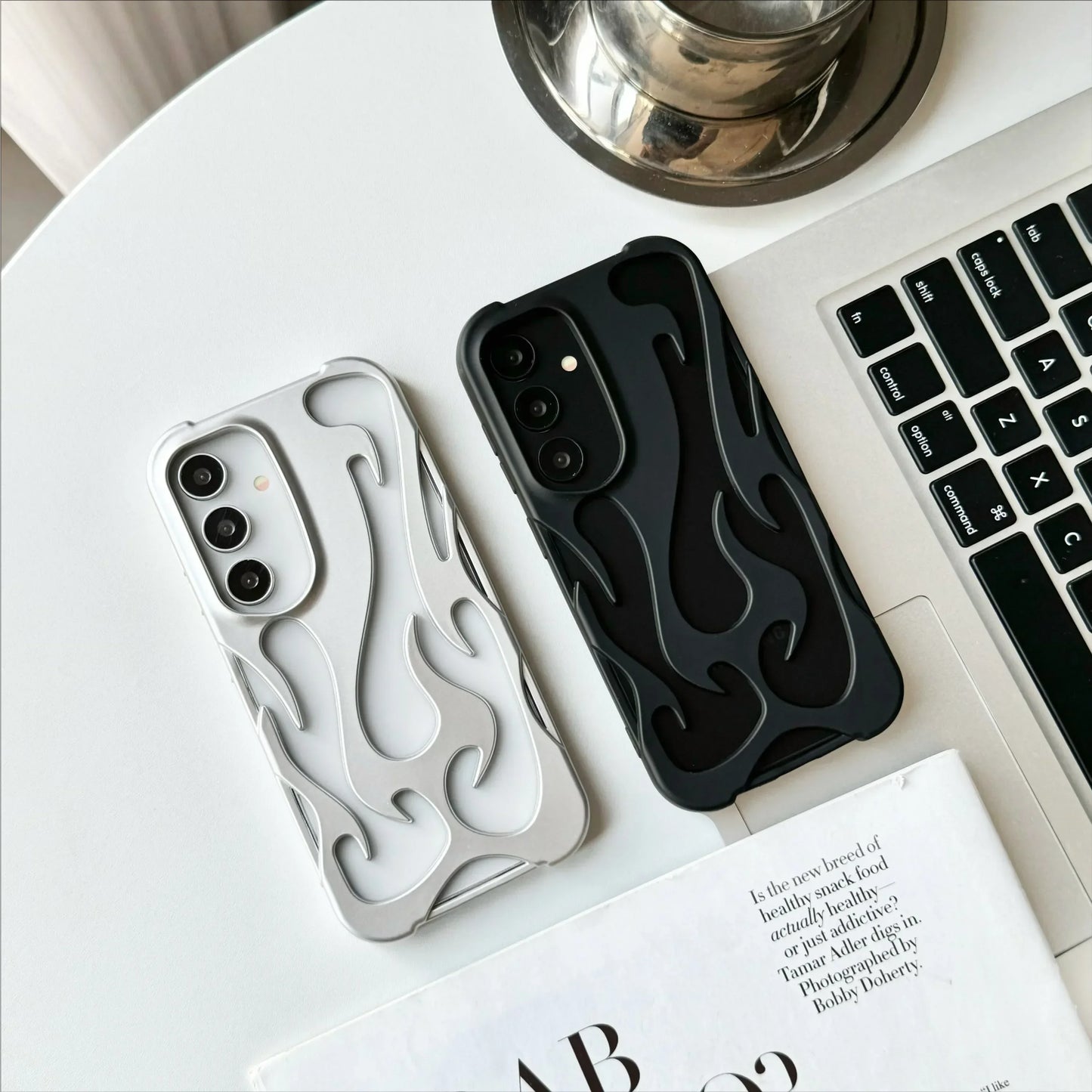 New 3D Flame pattern Case For Samsung Galaxy S25 S24 S22 S23 Ultra Plus A16 A06 A55 Fashion Hollow Slim Shockproof soft Cover