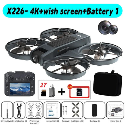 X226 Drone Professional 4K HD Dual Camera LCD VR Remote Control WIFI FPV UAV RC Quadcopter Aerial Photography Airplane Toy Gifts
