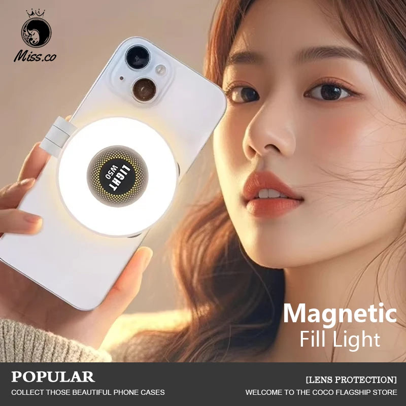 Magnetic Selfie Light LED Fill Light Compatible For Magsafe,ravel, Desktop, Selfies, Video, Makeup/Photography/TikTok/Zoom Calls