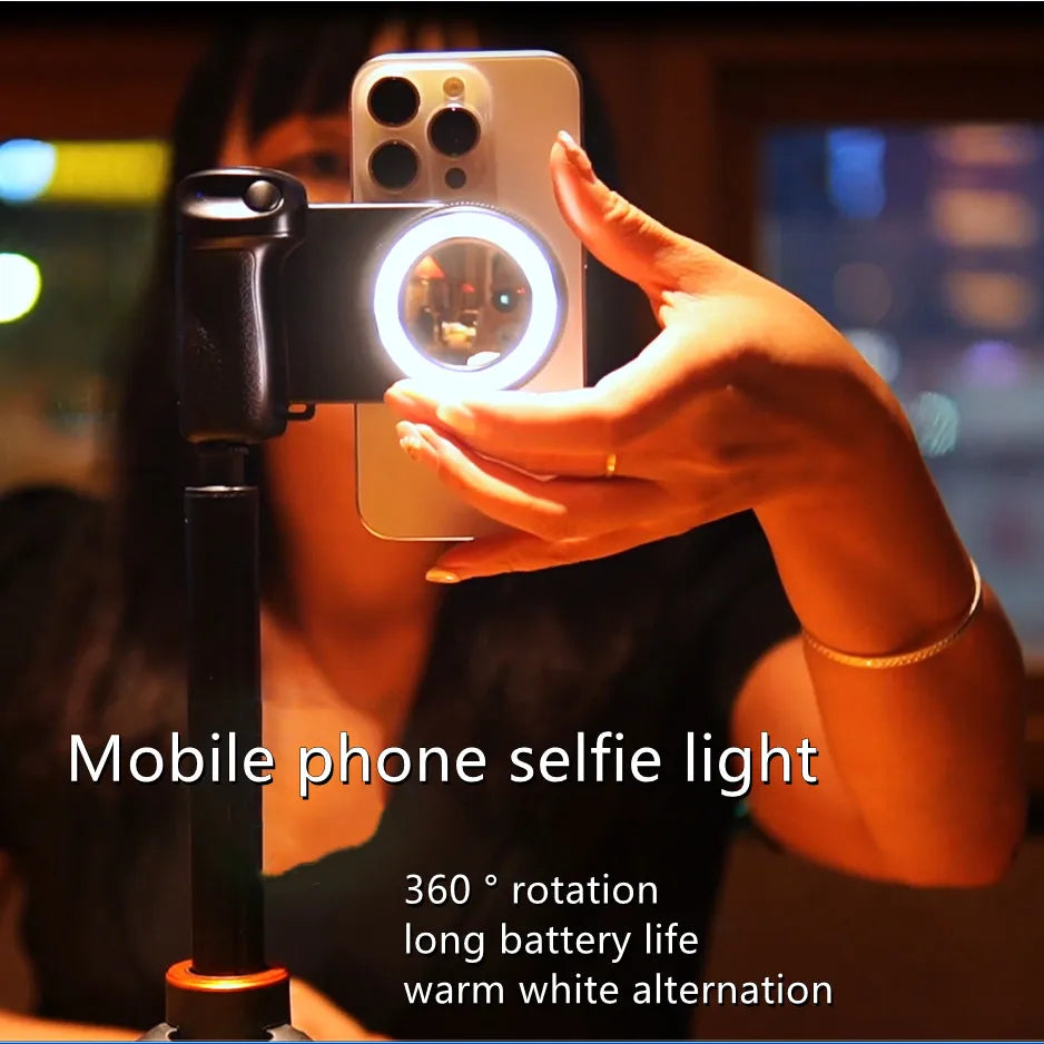 2025 MagSafe Smartphone Camera Shutter Grip Bluetooth Selfie Handle Camera Photo Stabilizer with Fill Light for Iphone Android
