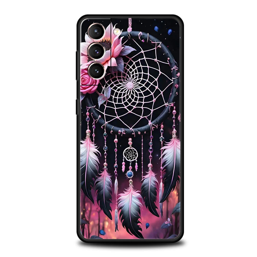 Mandala Dreamcatcher Phone Case for Samsung Galaxy S24 S23 S22 S20 S21 FE Ultra S10 S10E S9 S8 Plus 5G Silicone TPU Cover Capas