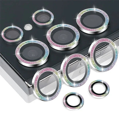 For Samsung Galaxy S24 Ultra HD Glitter Diamond Metal Ring Camera Glass Lens Protector For Samsung S25 Ultra S24 Plus Lens Film