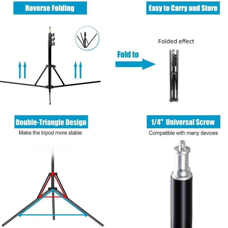 RP01-C Heavy Duty Metal Alloy Light Stand 160cm Tripod for Photo Studio Softbox Video Flash Reflector Lighting Background Stand
