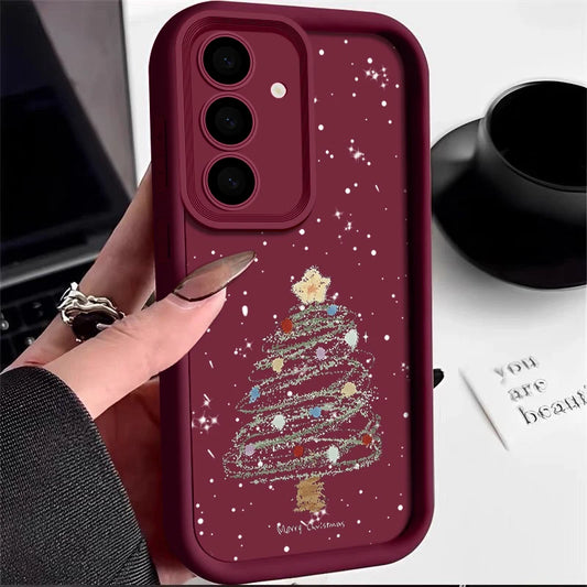 Christmas Tree Soft TPU Case For Samsung Galaxy S25 Edge S23 S24 Ultra S24 FE S22 A17 A16 A55 A54 A15 A56 A25 A36 5G Phone Cover
