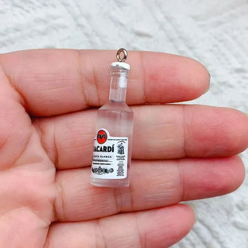 10pcs Mini Alcoholic Drink Bottle Resin Charms Popular Wine Bottles Pendant For Earring Keychain Diy Cute Jewelry Making