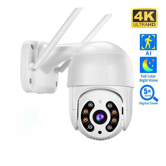 8MP 4K Wireless PTZ Camera HD 1080P Color Night Vision Wifi IP Camera Outdoor 5MP Ai Auto Tracking CCTV Surveillance Cam