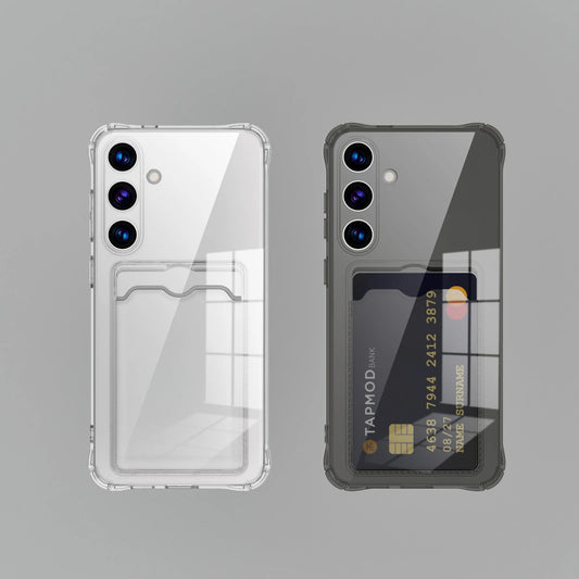 Transparent Card Slot Silicone Case For Samsung Galaxy S26 S25 Edge S24 S23 S22 S21 Plus Note 20 Ultra S20 FE Protection Cover
