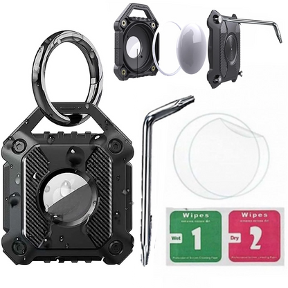 Waterproof AirTag Keychain Holder tag Lock Case Wire Cable,  Anti-Lost Protective Case with Keyring for Luggage, Key, Backpack