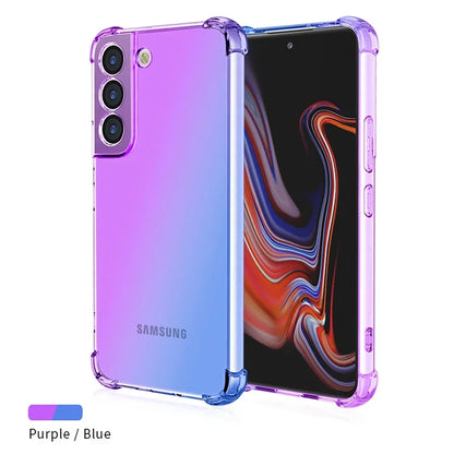 Gradient Airbag Shockproof TPU Case for Samsung Galaxy S25 Edge S24 S23 FE S23 Ultra S22 Plus S21 Protective Cover Funda Coque