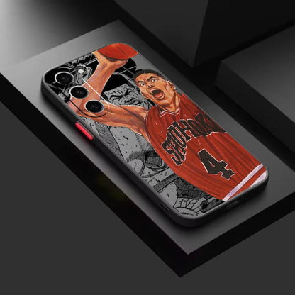 Sakuragi Hanamichi Slam Dunk Frosted Translucent For Samsung Galaxy S24 S23 S22 S21 S20 FE S10 S9 S8 Plus Ultra Pro 5G Funda