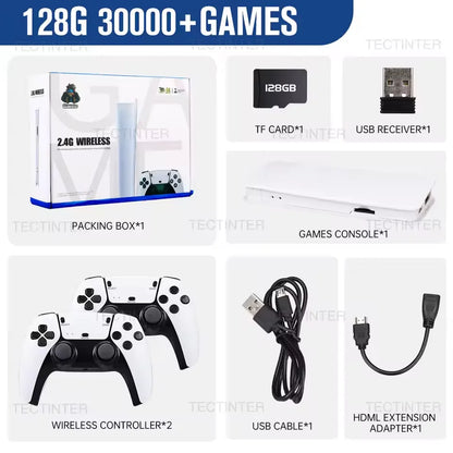 M15 4K Game Stick Mini TV Retro Video Game Console Wireless Gamepads Controller Handheld Game 128G 30000+ Games HD Output