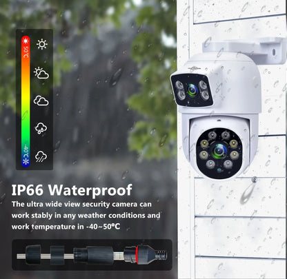 Outdoor Dual Lens 6MP PTZ POE IP Camera CCTV Security Dome Two-Way Audio Color Night Video Surveillance For Nvr System Xmeye