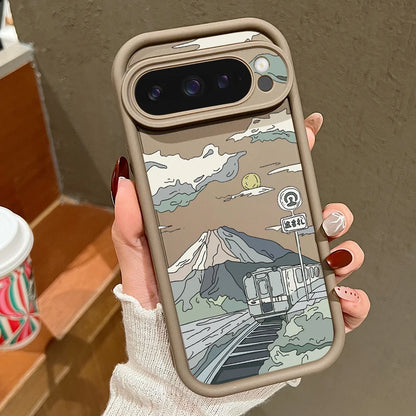 Landscape Pattern Solid Color TPU Case For Google Pixel 8 7 Pro 8A Pixel 9 Pro XL Shockproof Soft Silicone Cover Protector Cases