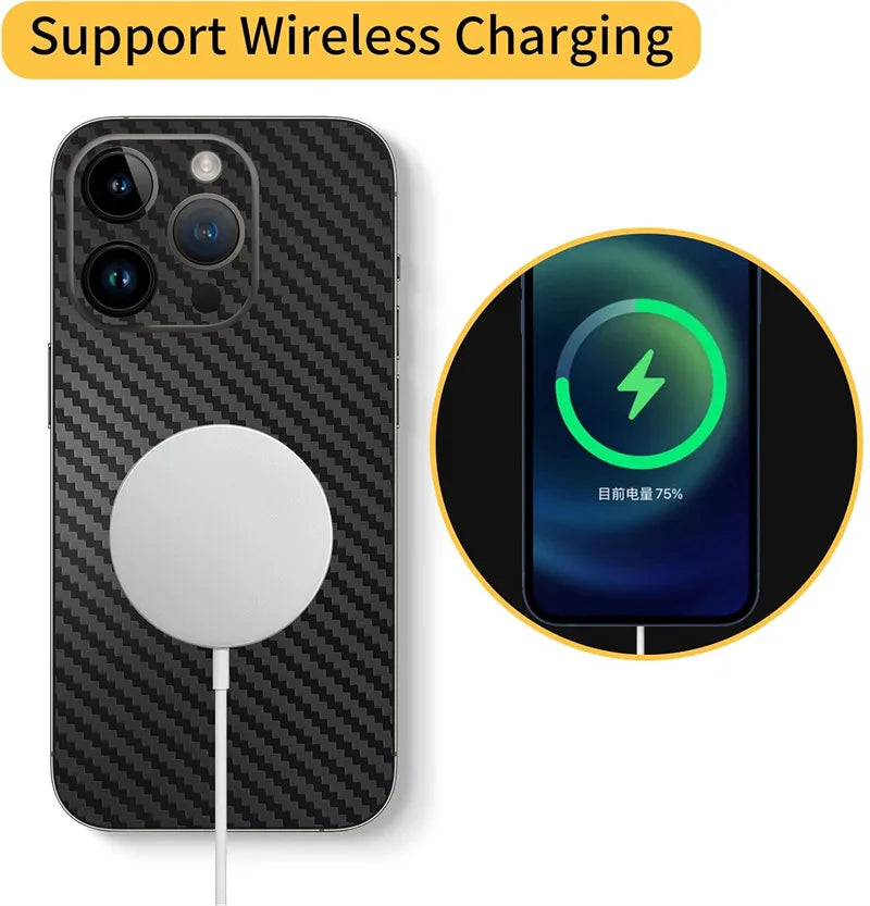 Tear Down Carbon Fiber Skin for IPhone 16 15 14 13 Pro Max Plus Back Screen Protector Cover 3M Wrap Change Color Sticker Film