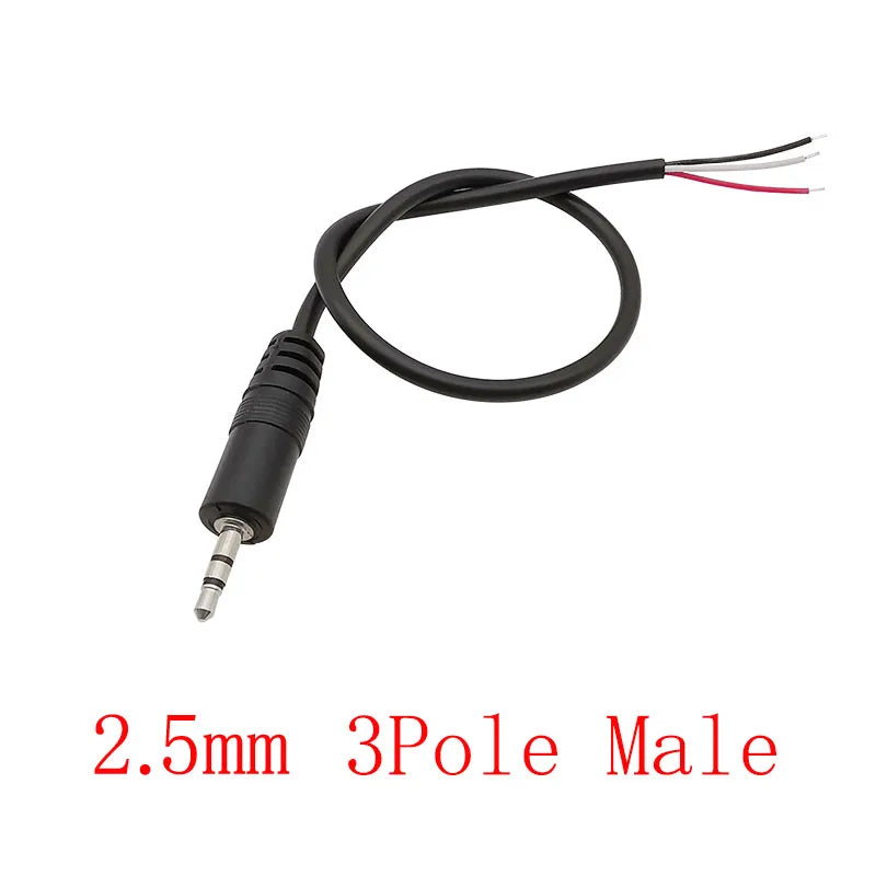 1Pcs 2.5/3.5mm Male Plug/Female Jack Mono/Stereo AUX 2/3/4Pole To Bare Wire Connector DIY Audio Headphone Repair Extension Cable