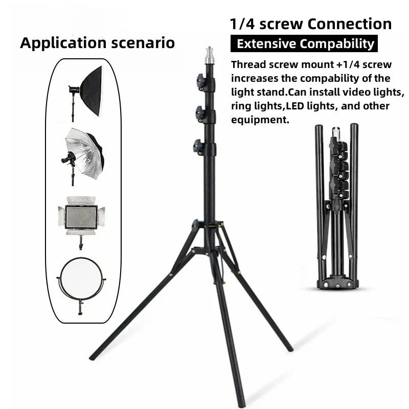 RP01-C Heavy Duty Metal Alloy Light Stand 160cm Tripod for Photo Studio Softbox Video Flash Reflector Lighting Background Stand