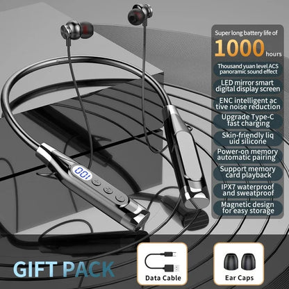 Wireless Headphones Neckband Bluetooth Earphone With Microphone  Long Battery Auriculares High Quality Headset Sport For TF Card