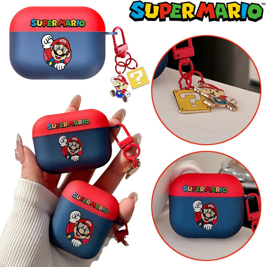 Super Mario Cartoon Earphone Case for Airpods 1 2 3 4 Pro Anime Soft Cover Protective Shell for Airpods Pro2 Headphone Cover