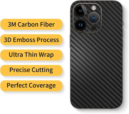 Tear Down Carbon Fiber Skin for IPhone 16 15 14 13 Pro Max Plus Back Screen Protector Cover 3M Wrap Change Color Sticker Film