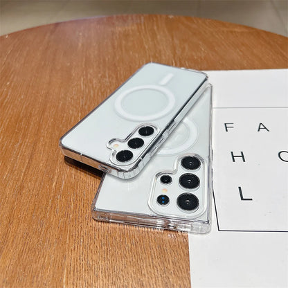 Magnetic Magsafe Wireless Charge Case for Samsung Galaxy S25 S24 S23 S22 S21 Plus S 25 24 23 21 FE Ultra Clear Shockproof Cover