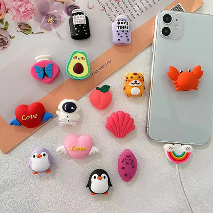 Penguin Cartoon Cable Protector Cute Charger Protector Cable Winder Organizer Data Line Cord Protective Cover For iPhone