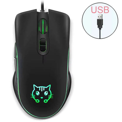 Wired USB Gaming Mouse Pink Computer Professional E-sports Mause 2400 DPI Colorful Backlit Silent Mice for Laptop Pc Mac
