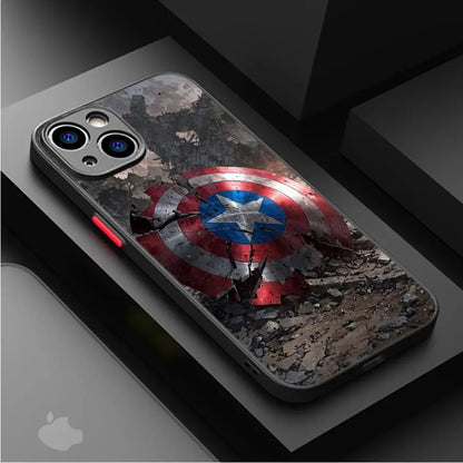 Marvel Captain America Phone Case for iPhone 13 Mini 7 8 Plus XR 12 16 14 Pro SE 16e 11 Pro 15 XS Max 13 Matte Cover