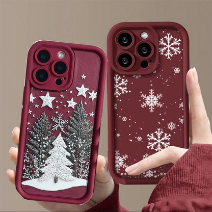 For Samsung Galaxy S25 Ultra S24 S23 FE S22 S21 S20 Plus Note 20 Ultra Shockproof Silicone New Year Christmas Tree Phone Case