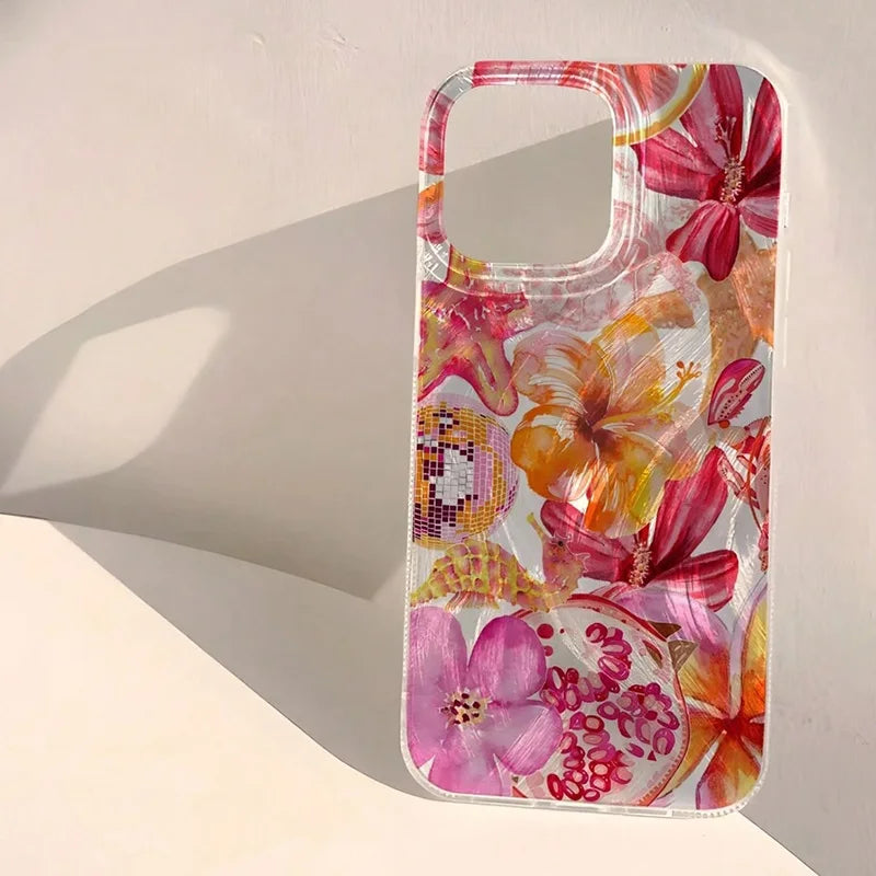 Cute Pink Starfish Jellyfish Crab Pattern Case For Samsung Galaxy A16 A26 A56 5G A55 A54 A34 A15 A35 S21FE S25 S22 S23 S24 Ultra