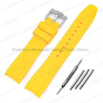 Soft Silicone Watch Strap for Omega for Swatch for MoonSwatch Band Men Women Curved End Diving Rubber Sport Watch Bracelet 20mm