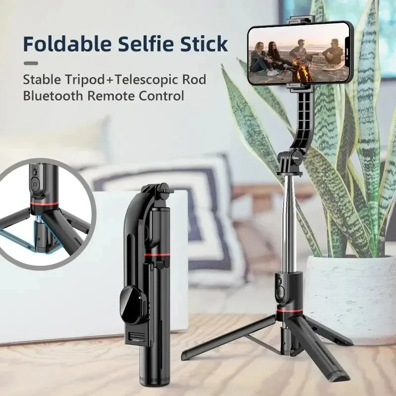 Shooting Record Wireless Selfie Stick for Smartphone 44 Inch Tripod with Bluetooth Remote, Portables Foldable Stand for Vlog