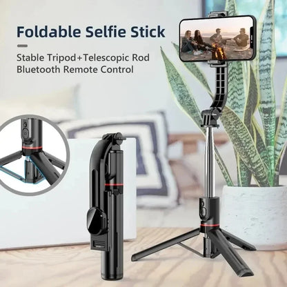 Shooting Record Wireless Selfie Stick for Smartphone 44 Inch Tripod with Bluetooth Remote, Portables Foldable Stand for Vlog