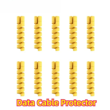 10pcs Silicone Data Cables Protector Winder Pipe Flexible Phone Charge Cable Spiral Winder Cords For Phone USB Charger Wires