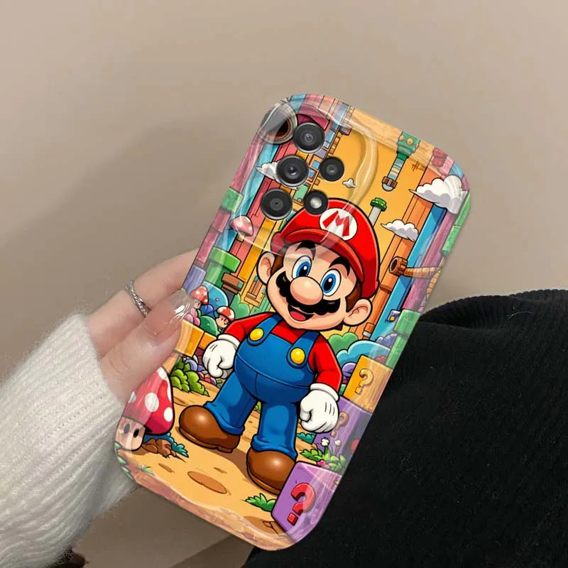 M-Marios Cartoon Popular Phone Case For Samsung A73 A72 A71 A56 A55 A54 A53 A52 A51 A32 A36 A26 A25 A13 A14 5G Wave Oil