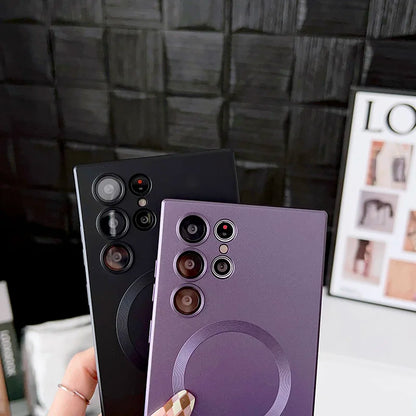 For Magsafe Magnetic Wireless Charging Phone Case For Samsung S24 Ultra S23 S22 S21 S25 Ultra Note 20 Ultra Plus Bumper Cover