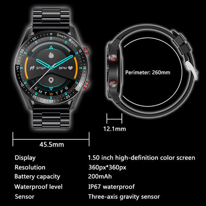 2025 New Voice Call Smart Watch Men GT Series 1.53 inch AMOLED Screen Sports Watch ECG+PPG Health Smartwatch For Android IOS