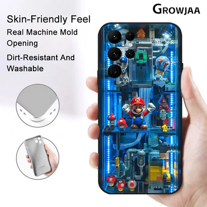 Super M-MarioS Bros Game Phone Case for Samsung Galaxy S24 Ultra S22 S23 Ultra S21 S20 5G Protective Silicone TPU Funda