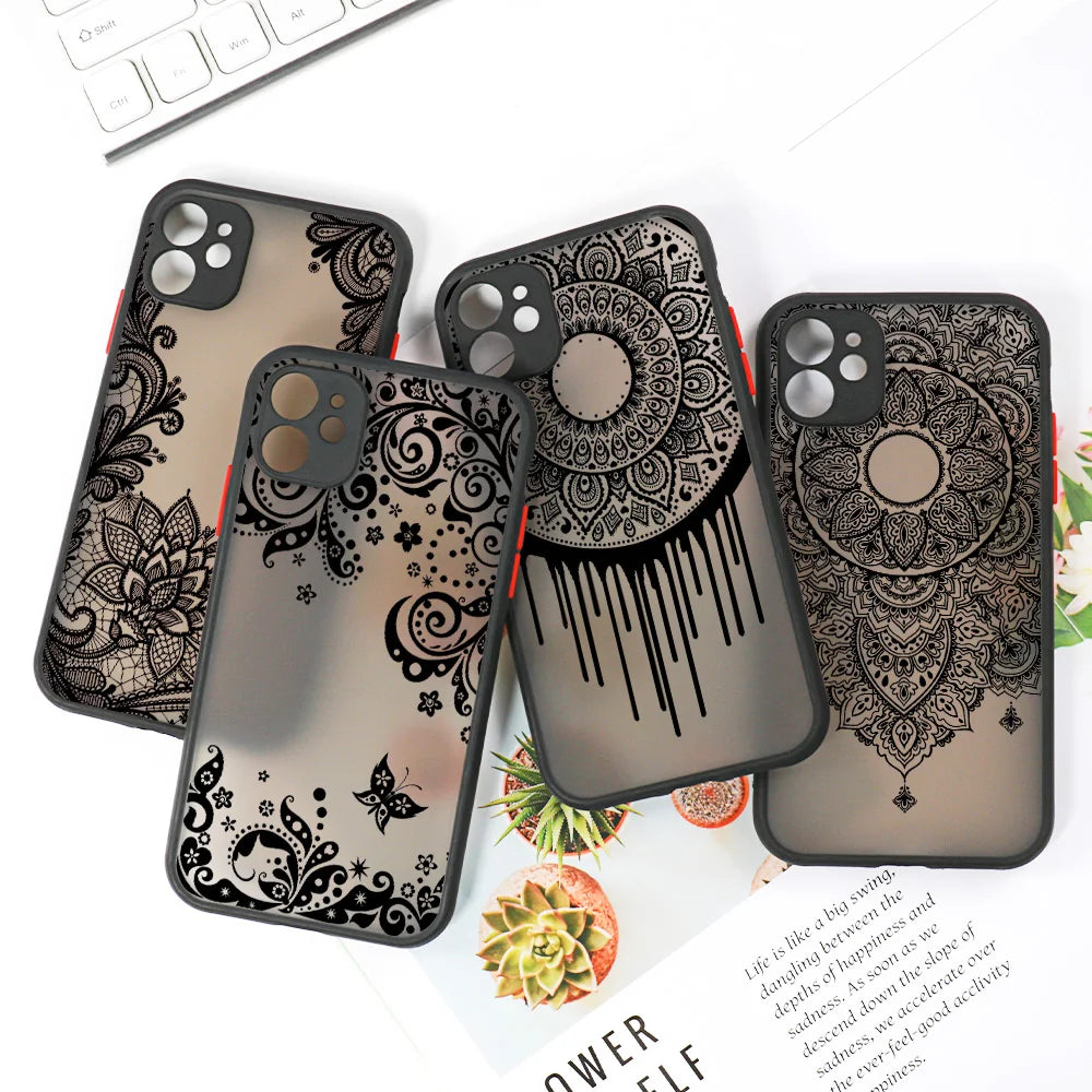 Mandala Dreamcatcher Case For iPhone 11 13 14 12 15 Pro Max Mini XR XS Max 6s 8 7 Plus SE 2022 2020 Clear Shockproof Phone Cover