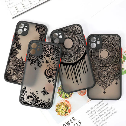 Mandala Dreamcatcher Case For iPhone 11 13 14 12 15 Pro Max Mini XR XS Max 6s 8 7 Plus SE 2022 2020 Clear Shockproof Phone Cover