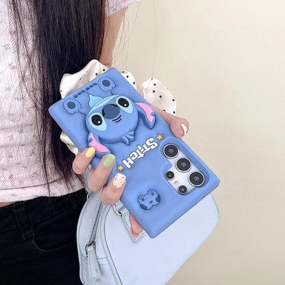 For Samsung Galaxy A12 A13 A15 A24 A25 A53 A32 A30S A51 A54 S21 FE Stitch Head Grip Tok Holder Cartoon Silicon Soft Phone Case