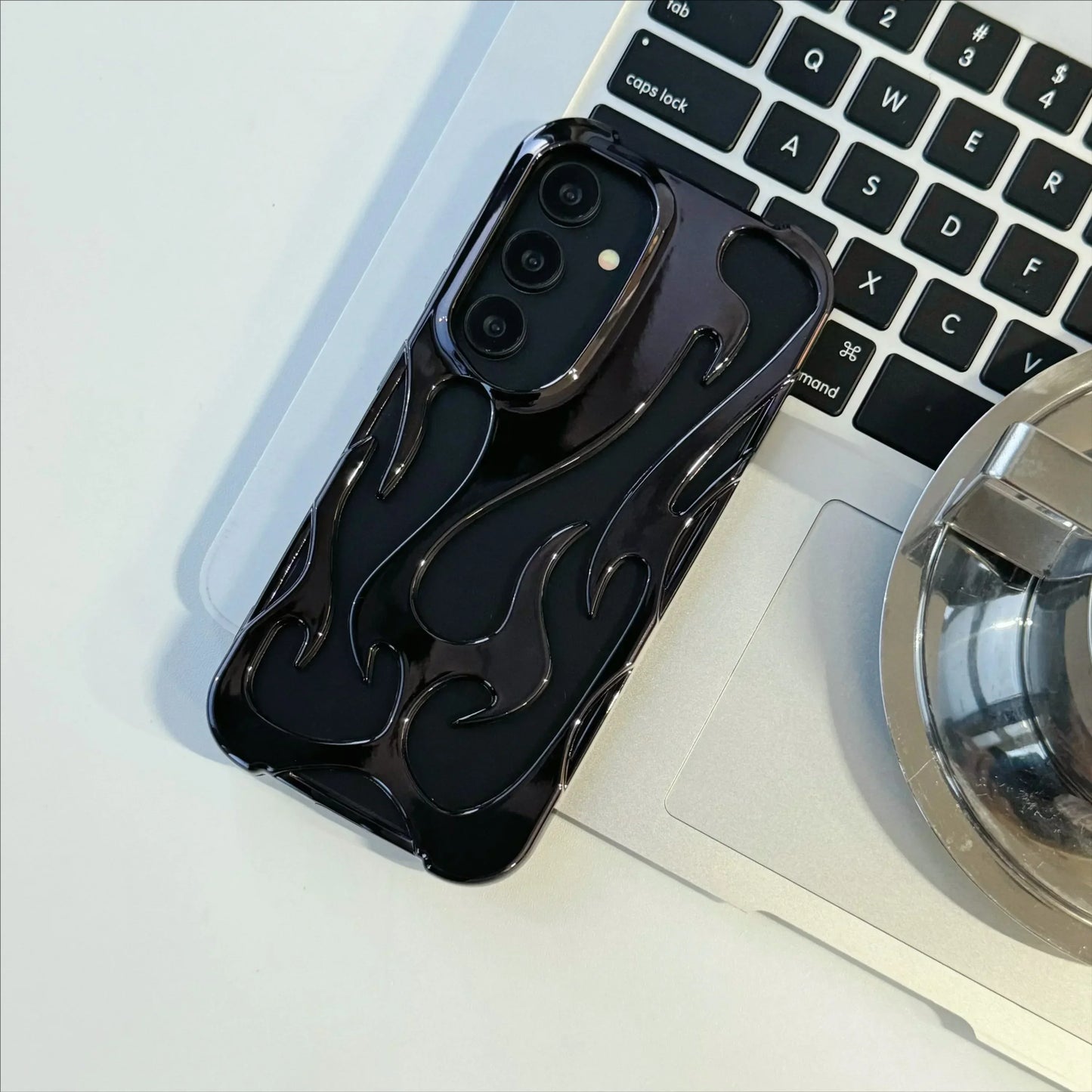 New 3D Flame pattern Case For Samsung Galaxy S25 S24 S22 S23 Ultra Plus A16 A06 A55 Fashion Hollow Slim Shockproof soft Cover