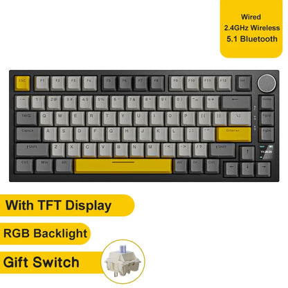 AJAZZ AK820 / AK820Pro Gaming Mechanical Keyboard 75% 82 Keys Wired Single Mode/Bluetooth Wireless Gamer Keyboard for Laptop PC