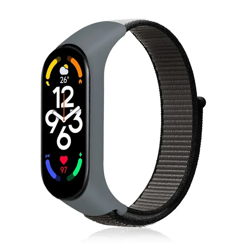 Nylon loop Mi band 4 5 6 Strap Replacement Soft Adjustable Wrist Watchband Pulsera correa For Xiaomi Mi band 3 4 5 6 7 Bracelet