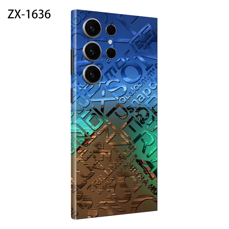 Colorful Decal Skin for Samsung Galaxy S24 S23 S25 Ultra Plus S24Ultra Back Screen Protector Cover Wrap Stones Sticker